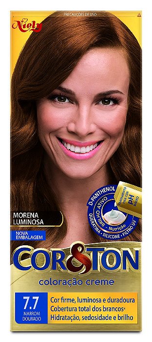 Tintura Para Cabelo Cor&Ton 7.7 Marrom Dourado 135Gr - Embalagem 1X135 GR