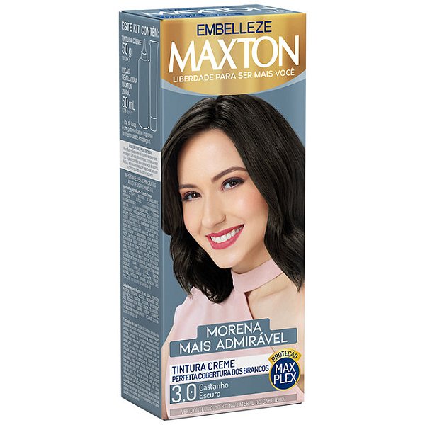 Tintura Para Cabelo Maxton 3.0 Castanho Escuro 50Gr - Embalagem 1X50 GR