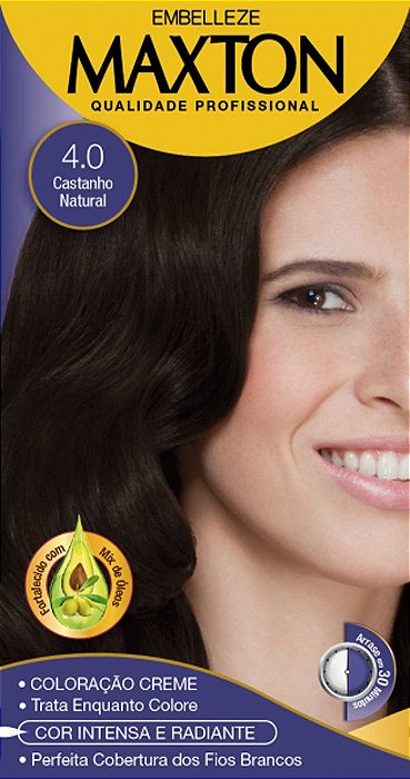 Tintura Para Cabelo Maxton 4.0 Castanho Natural 50Gr - Embalagem 1X50 GR