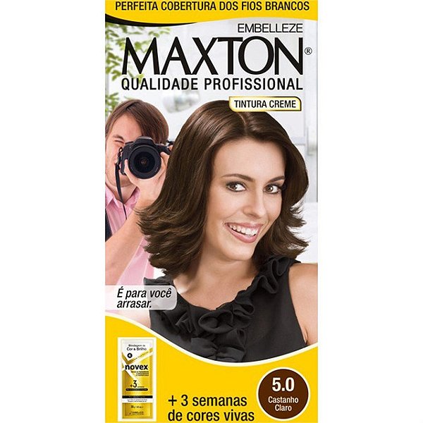 Tintura Para Cabelo Maxton 5.0 Castanho Claro 50Gr - Embalagem 1X50 GR