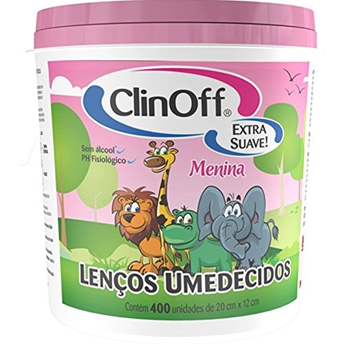 Lenco Umedecido Balde Clin Off Rosa 20X12Cm Com 400 Lencos - Embalagem 1X400 UN