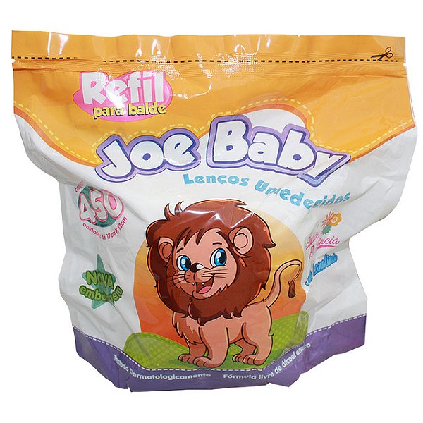 Lenco Umedecido Refil Joe Baby Para Balde Com 450 Lencos - Embalagem 1X450 UN