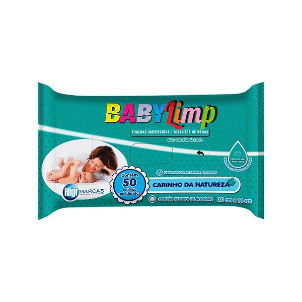 Lenco Umedecido Refil Toalha Baby Limp Carinho Da Natureza - Embalagem 1X50 UN