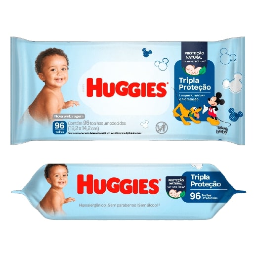Lenco Umedecido Refil Toalha Huggies Com 96 Lencos - Embalagem 1X96 UN