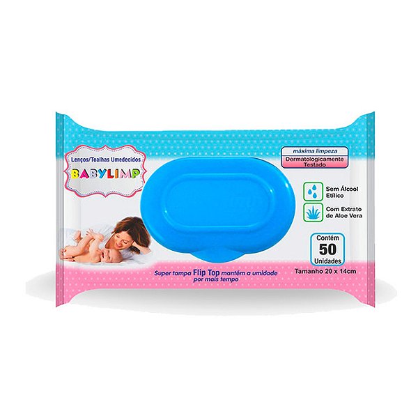 Lenco Umedecido Toalha Baby Limp Flip Top Com 50 Lencos - Embalagem 1X50 UN