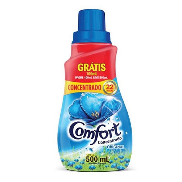 Amaciante De Roupas Concentrado Comfort Original Leve 500Ml Pague 400Ml - Embalagem 12X500 ML - Preço Unitário R$8,43