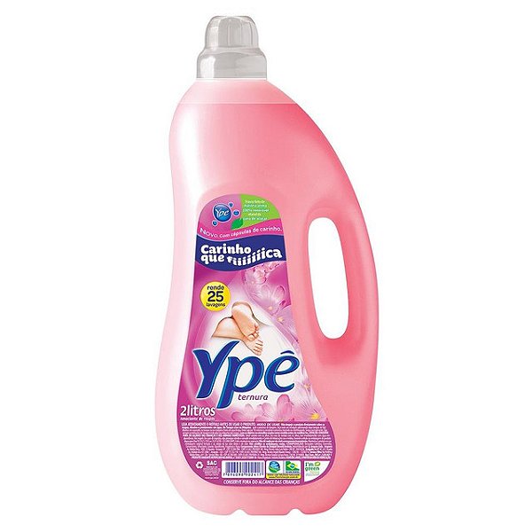 Amaciante De Roupas Ype Ternura Rosa 2 Litros - Embalagem 6X2 LT - Preço Unitário R$8,46