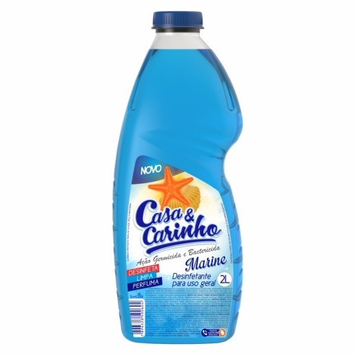 Desinfetante Casa & Carinho Marine Azul 2 Litros - Embalagem 6X2 LT - Preço Unitário R$6,24