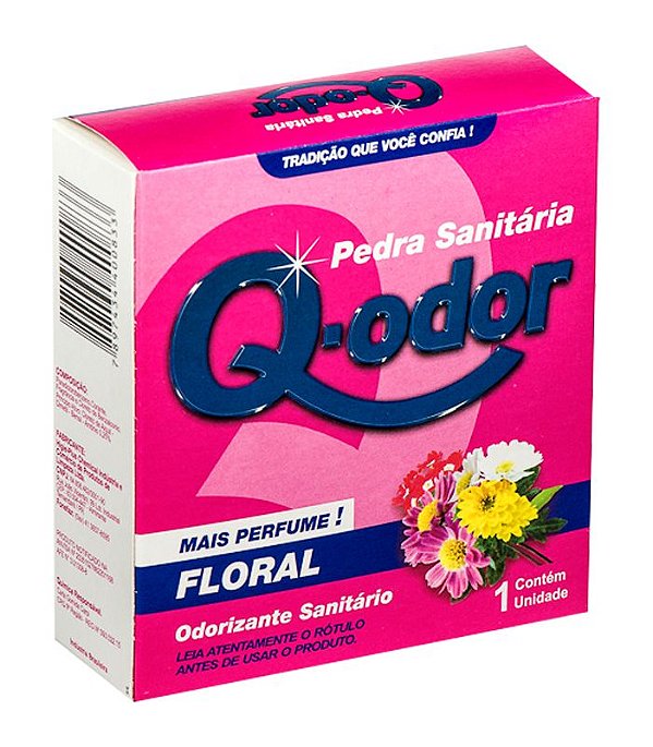 Desinfetante Sanitario Q-Odor Pedra Floral 40Gr - Embalagem 36X1 UN - Preço Unitário R$2,08