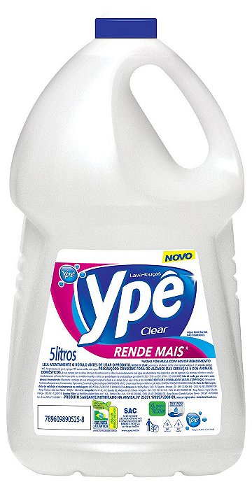 Detergente Liquido Lava Loucas Institucional Ype Clear 5 Litros - Embalagem 1X5 LT