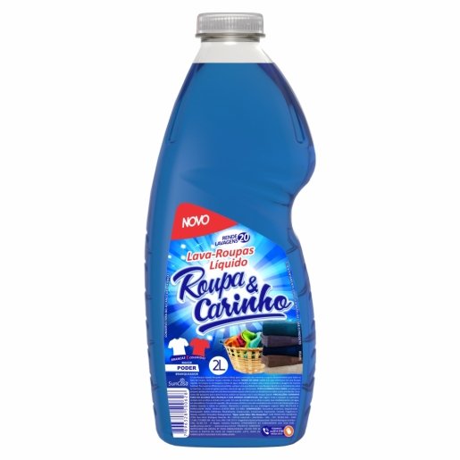 Lava Roupas Liquido Roupa & Carinho Azul 2 Litros - Embalagem 6X2 LT - Preço Unitário R$10,74
