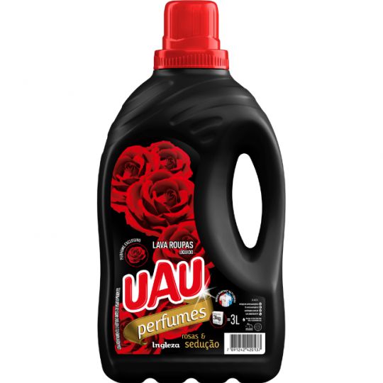 Lava Roupas Liquido Uau Perfumes Rosas Seducao 3 Litros - Embalagem 1X3 LT