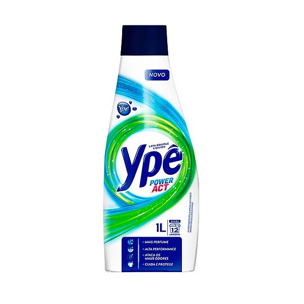 Lava Roupas Liquido Ype Power Act 1 Litro - Embalagem 12X1 LT - Preço Unitário R$13,45