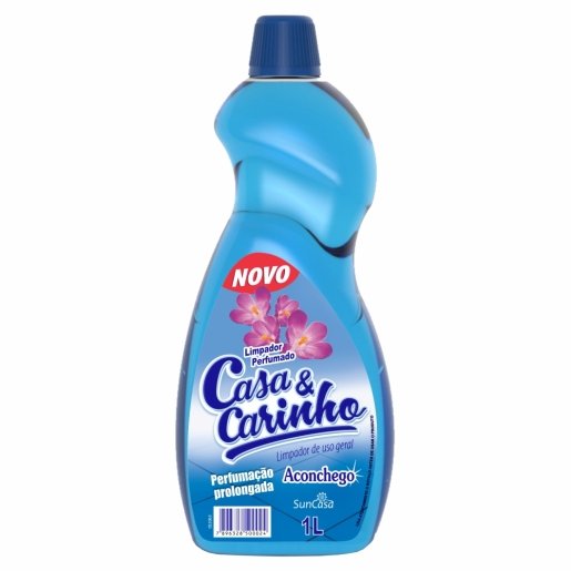 Limpador Casa & Carinho Perfumado Aconchego Azul 1 Litro - Embalagem 12X1 LT - Preço Unitário R$4,66