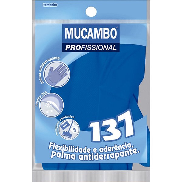 Luva Multiuso Latex Mucambo Azul - Tamanho Xg - Par - Embalagem 10X1 PAR - Preço Unitário R$4,55