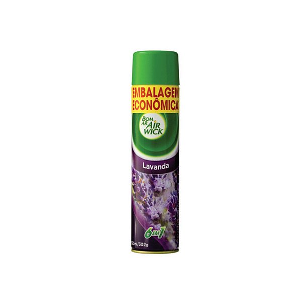 Aromatizante Odorizador Purificador De Ar Bom Ar Aerossol Lavanda 6 Em 1 - 360Ml - Embalagem 1X360 ML