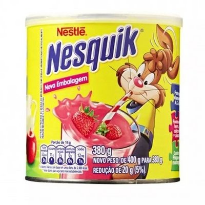 Complemento Alimentar Nesquik Morango Lata 380Gr - Embalagem 1X380 GR