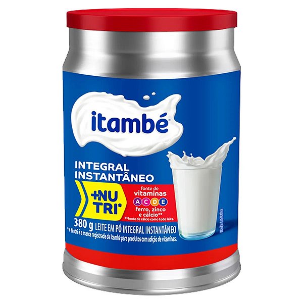 Leite Em Po Integral Instantaneo Itambe Vitaminas E Ferro Lata 380Gr - Embalagem 1X380 GR