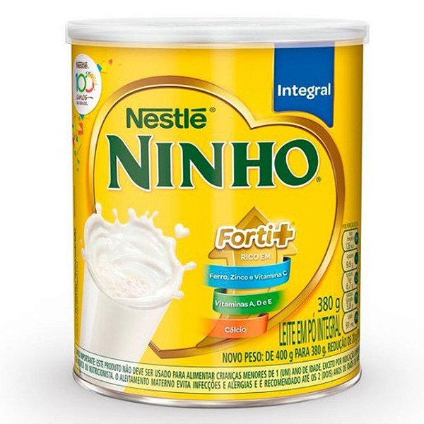 Leite Em Po Ninho Fort+ Integral Lata Composto 380Gr - Embalagem 6X380 GR - Preço Unitário R$21,42