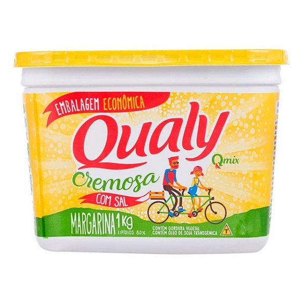 Margarina Qualy Cremosa 80% Lipidios Com Sal 1Kg - Embalagem 6X1 KG - Preço Unitário R$15,59