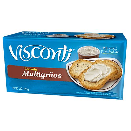 Torrada Visconti Multigraos 120Gr - Embalagem 32X120 GR - Preço Unitário R$4,05
