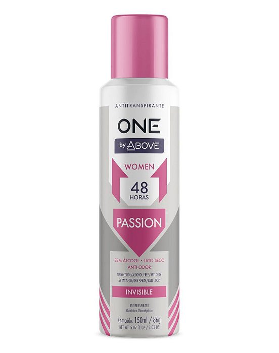 Desodorante Aerossol Above One By 48H Feminino Passion 150Ml - Embalagem 1X150 ML