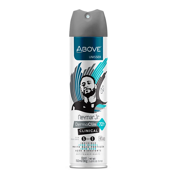 Desodorante Aerossol Above Neymar Dermaclin Sem Perfume 150Ml - Embalagem 1X150 ML