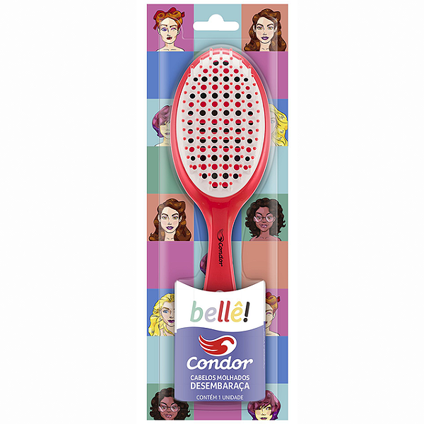 Escova De Cabelo Belle Vazada - Embalagem 6X1 UN - Preço Unitário R$6,89