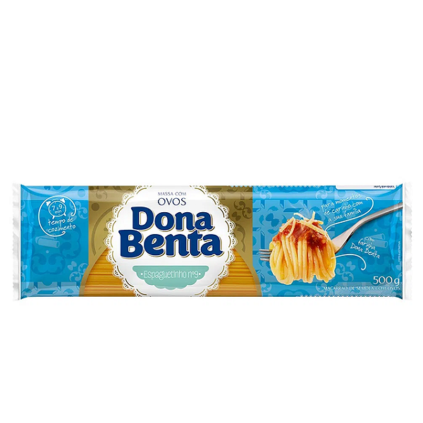 Macarrao Espaguete Spaghetti Ovos Dona Benta Numero 9 - Embalagem 24X500 GR - Preço Unitário R$3,92