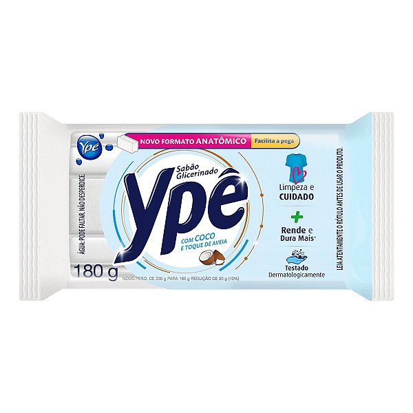Sabao Em Barra Ype Coco Toque De Aveia Unitario 160Gr - Embalagem 60X160 GR - Preço Unitário R$3,78