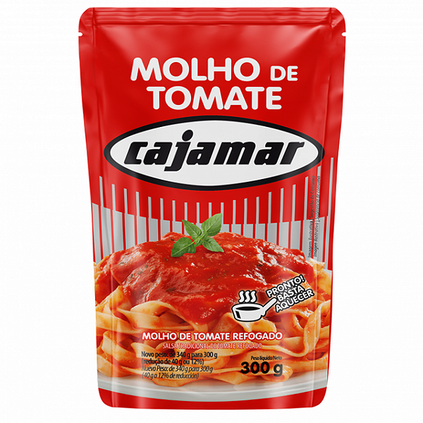 Molho De Tomate Cajamar Tradicional Sache 300Gr - Embalagem 32X300 GR - Preço Unitário R$1,63