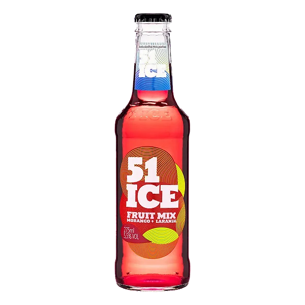 Vodka Ice 51 Long Neck Fruit Mix Morango Com Laranja 275Ml - Embalagem 6X275 ML - Preço Unitário R$3,61