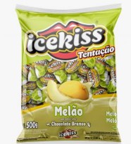 Bala Ice Kiss Tentacao Melao 500Gr - Embalagem 1X500 GR
