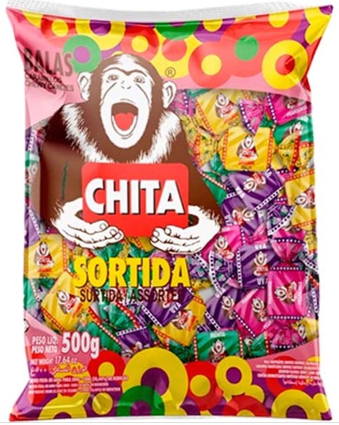 Bala Mastigavel Chita Sortida 500Gr - Embalagem 1X500 GR