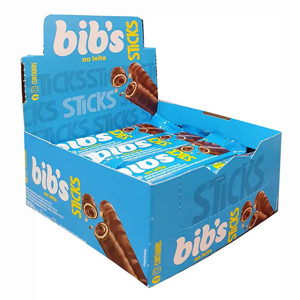 Chocolate Bibs Sticks Ao Leite 32Gr - Embalagem 16X32 GR - Preço Unitário R$1,78