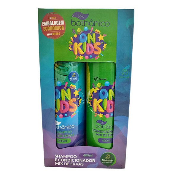 Kit Infantil On Kids Shampoo 400Ml + Condicionador 400Ml Mix Ervas - Embalagem 1X2 UN