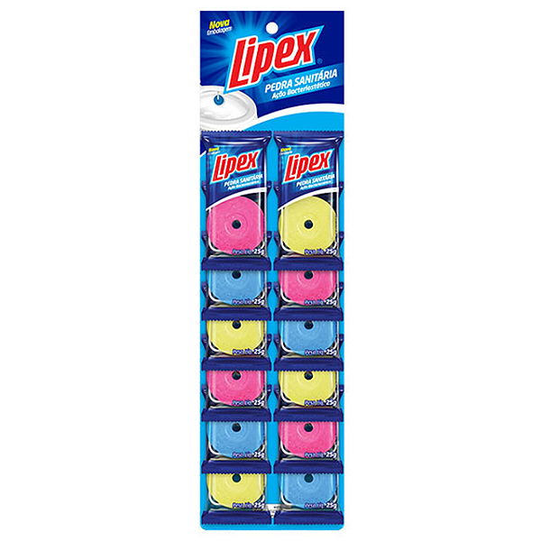 Desinfetante Sanitário Lipex Pedra Sortido 25Gr - Embalagem 12X25 GR - Preço Unitário R$1,54
