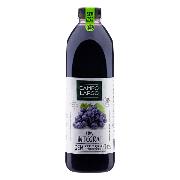 Suco De Uva Integral Tinto Campo Largo 1,35 Litros - Embalagem 6X1,35 LT - Preço Unitário R$14,39