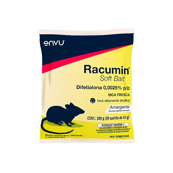 Raticida Racumim Soft Bait 200Gr - Embalagem 1X200 GR