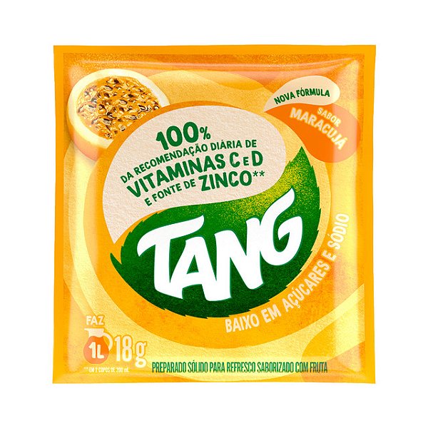 Refresco Em Po Tang Adoçado Maracuja 18Gr - Embalagem 18X18 GR - Preço Unitário R$1,06