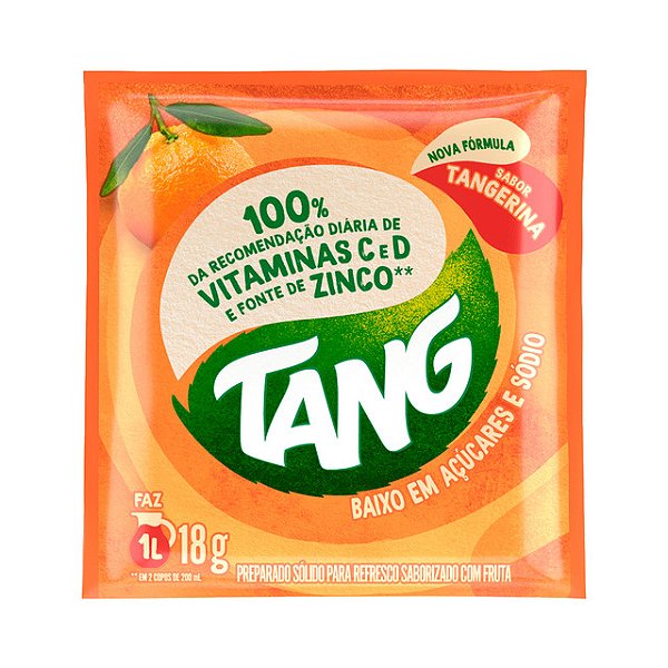 Refresco Em Po Tang Adoçado Tangerina 18Gr - Embalagem 18X18 GR - Preço Unitário R$1,15