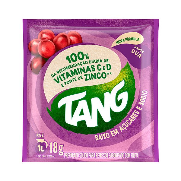 Refresco Em Po Tang Adoçado Uva 18Gr - Embalagem 18X18 GR - Preço Unitário R$1,06