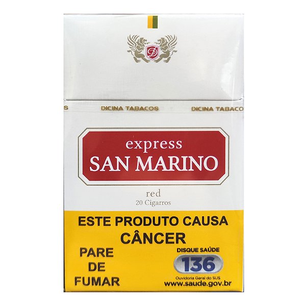 Cigarro San Marino Box Vermelho - Embalagem 10X1 UN - Preço Unitário R$4,82