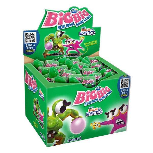 Chiclete Big Big Hortela Com 100 Unidades - Embalagem 1X100 UN