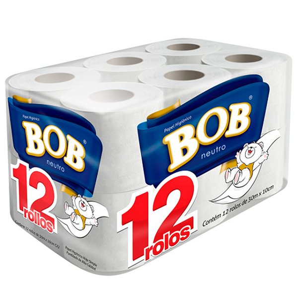 Papel Higienico Bob Folha Simples 12X30M  - Embalagem 6X12X30 MTS - Preço Unitário R$9,96