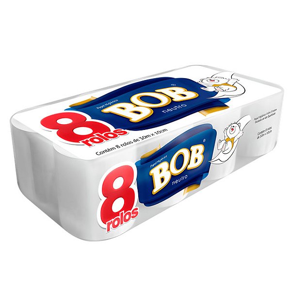 Papel Higienico Bob Folha Simples 8X30M  - Embalagem 8X8X30 MTS - Preço Unitário R$5,47