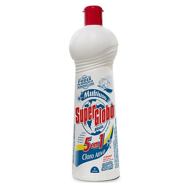Limpador Super Globo Multiuso Cloro Ativo 5 Em 1 - 500Ml - Embalagem 24X500 ML - Preço Unitário R$4,94