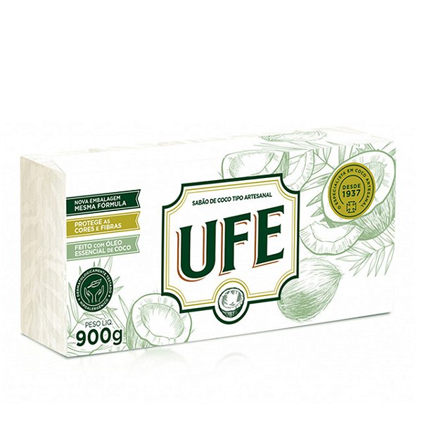 Sabao Em Barra Coco Ufe Com 5 Unidades 180Gr - Embalagem 10X5X180 GR - Preço Unitário R$20,19
