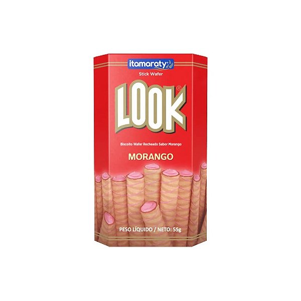 Biscoito Wafer Stick Look Itamaraty Morango 55Gr - Embalagem 20X55 GR - Preço Unitário R$2,65