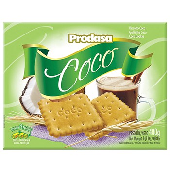 Biscoito Prodasa Coco 400Gr - Embalagem 12X400 GR - Preço Unitário R$4,24